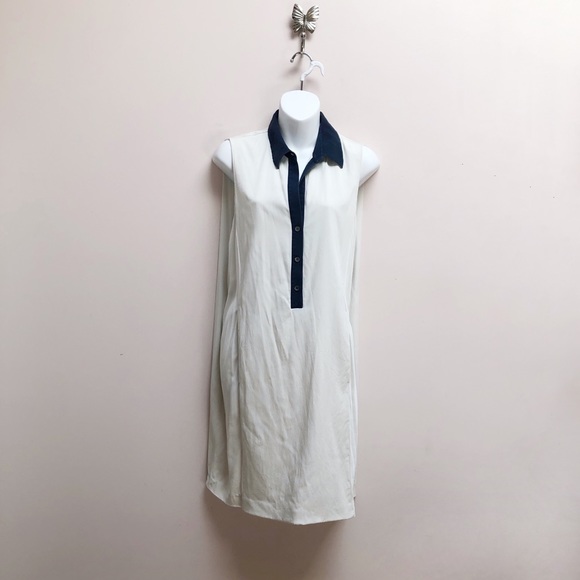 THEORY MARYON SILK COLLARED DRESS - Picture 7 of 10